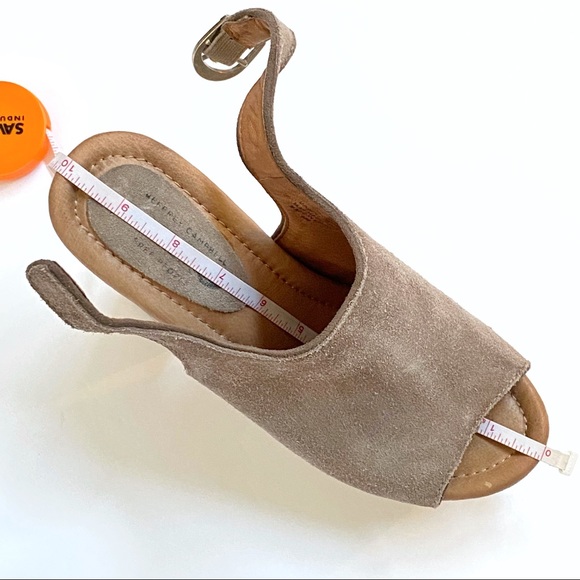 Free People Jeffrey Campbell sweet Jane taupe tan suede wood platform clog heels - Picture 12 of 13